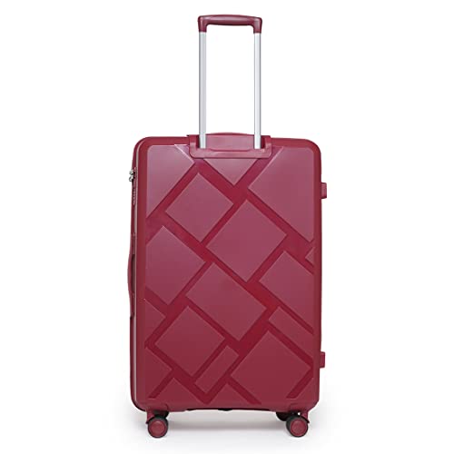 Image of SWISS MILITARY Star Lightweight Hard-Sided 28 Inch Large Size Textured Travel Luggage Trolley Bag, Overnighter Suitcase Bags with Durable ABS Body & TSA Lock, Smooth 360 Spinner Wheels - Mauve