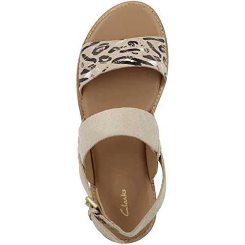 Image of Clarks womens 26166228 TanFlat Sandal