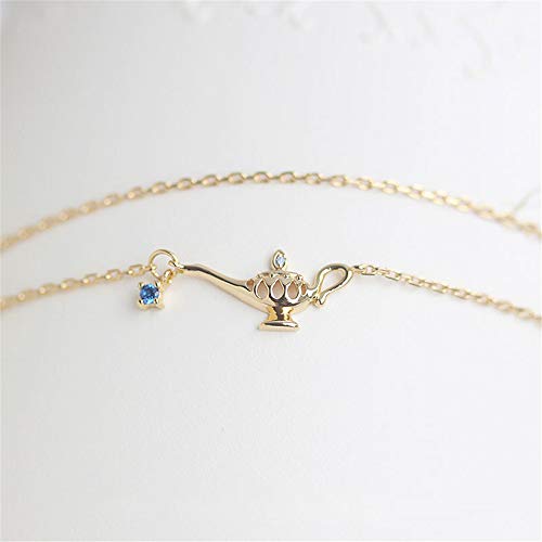N+A Cute Layered Aladdin Genie Lamp Bracelet for Women Girls Sterling Silver Crystal Charms Hand Chain Trendy Christmas Party Holiday Jewelry BFF Gift for Mom Daughter4