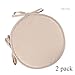Produktbild XFXDBT Runde Esszimmer Stühle Stuhlkissen 2er Set,mit Krawatten Universal Sitzkissen Indoor Outdoor Kissen Garten Küche-beige 38x38cm(15x15in)