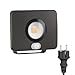 Produktbild ledscom.de LED Gartenstrahler WEGA für außen, IP44, Bewegungsmelder, Stecker, schwarz, 11,4 W, 944lm, warmweiß