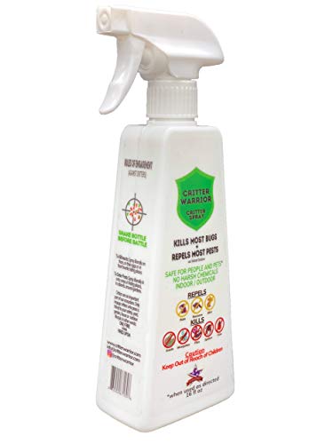 Critter Warrior - Strong Peppermint Oil - Pest Control - Roach Killer - Ant Killer - Mouse Repellant - Rodent Repellant - Natural Bug Spray - Pet Safe - Veteran Owned - 16oz