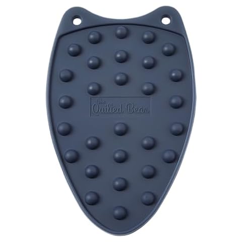 The Quilted Bear Mini Iron Rest - Mini Silicone Heat Resistant Iron Pad for General Crafts, Portable Ironing Stand for Travel and Mini Quilting Iron Use (Navy Blue) Cover