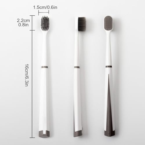 Weiche Zahnbürste für Erwachsene, breite Kopfbürste, Tiefenreinigungswerkzeug, ergonomischer, rutschfester Griff, reisefreundliches Design, aus hervorragendem PP-Material, 1,5 x 1,5 x 18,2 cm – Bild 3