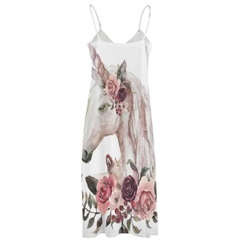 Robe licorne blanche fluide et sans manches pour l'été - 4