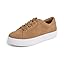 Camel Nubuck Vegan Leather Platform Laceup
