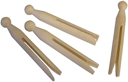 EPISENT | Wooden Dolly Pegs |11 cm | Clothes Pegs | Washing Line Pegs | Laundry Pegs | Woodcraft | For Making Doll, Craft & Decoration | Pack of (24)