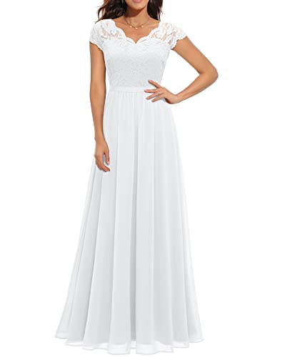 Daisyaner Damen Elegant Maxi Lang Abendkleid V-Ausschnitt Hochzeit Brautjungfernkleider