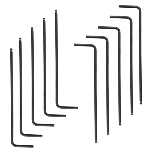 Piutouyar 3/32 inch Hex Key L Shaped Wrench with Ball End 10Pcs Black