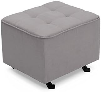 Delta Children Nursery Tufted Gliding Ottoman, Dove Grey
