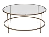 Flash Furniture Astoria Collection Glass Coffee Table with Matte Gold Frame