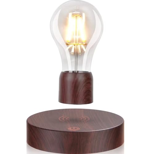 exekoml Levitating Light Bulb Lamp Floating and Spinning LED Bulb Light 360 Degree Rotating Magnetic Levitation Bulb Night Lights Table Lamps Home Office Decoration Desk Tech Toys