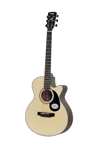 Image of Saga Sa-600C-Na Concert Cutaway Acoustic Guitar (Natural) - Wood