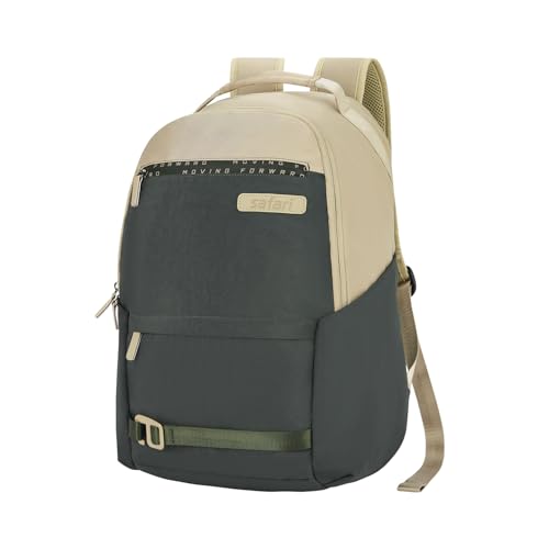 Image of Safari Dart College backpack, 2 compartments, laptop compatible, Smart trolley sleeve, Front pocket, college backpack bags for women and men, travel bag, Ideal for Students, Color - Olive
