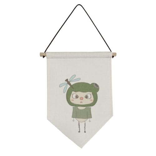 Drapeau en toile nature mouche verte pour cabinet de curiosités salon