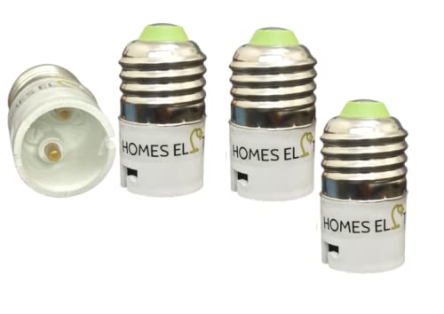 Homes Elite Plastic E27 To B22 Lamp Holder Adapter Screw Base Socket Fits Led/Cfl Light Bulbs Lighting Holder (Pack Of 2), White 1