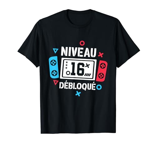 Jeux Video Console Gamer Geek Cadeau Anniversaire 16 ans T-Shirt