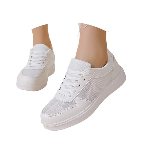 Baskets blanches respirantes pour femme, finie la chaleur avec ces chaussures plates