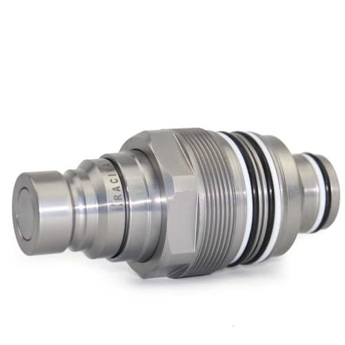Image of 6679837 Male Flat Face Hydraulic Coupler (46mm) | 4BD4FI manifold block (46mm) skid steer loader (6679837) Electroplated Zinc Nickel Version