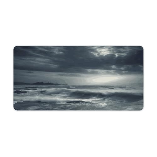 Stormy Sea Desk Pad Large Office Desk Mat Waterproof