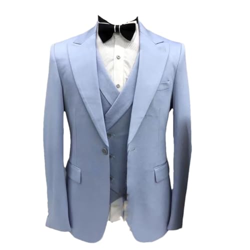 Men 3-Piece Slim Fit Formal Suit Banquet Business Blazer Vest Pants Wedding Groom Set
