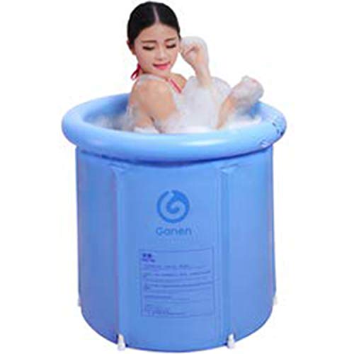 Joysee Heavy Duty Adult Size Folding Bathtub, Portable Plastic Bathtub, Blue #TOP2