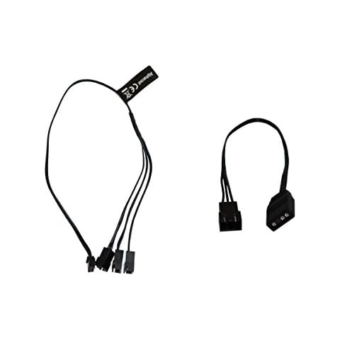 Alphacool 18601 Digital RGB LED Y-Kabel 3-Fach mit JST Stecker 30cm - Schwarz Kabel ARGB RGB LED Kabel Cover