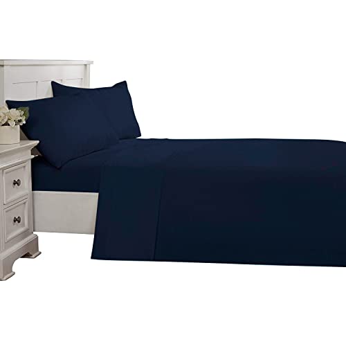 Kings Loft 4 Piece RV Sheet Set - 100% Egyptian Cotton, 1000 TC, Sheets for RV Camper RV Bunk Size 4 PCs Sheet Sets - 18 Inch Deep Pocket - Easy Fit - RV Bunk (34"X75"), Navy