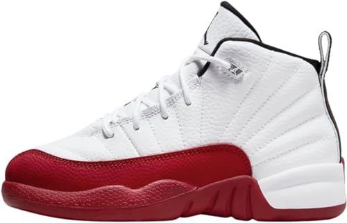 NIKE Jordan Retro 12 Bp Little Kids Shoes Size-2.5 White/Black-Varsity Red