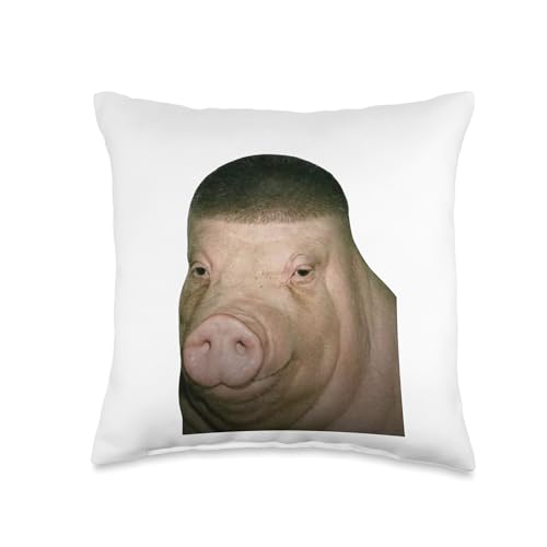 Pig Wig Funny John Pork Fade Haircut Design Throw Pillow