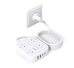 One Beat Surge Protected Power Board with 4 AC Outlets & 4 USB Ports (2×USB-C), 1.5M Extension Cord, AU Standard Travel Pow…