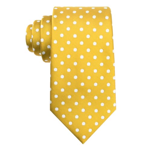 Luckyvestir Mens Neckties 3.15 Classic Tie Yellow Ties for Men Formal Wedding Business Graduation Accessory