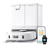 eufy X10 Pro Omni Robot Vacuum and Mop Combo, 8,000 Pa, Dual Mops with 12 mm Auto-Lift and Carpet Detection, AI Obstacle Avoidance, Auto Mop Washing&Drying, Self-Emptying, White