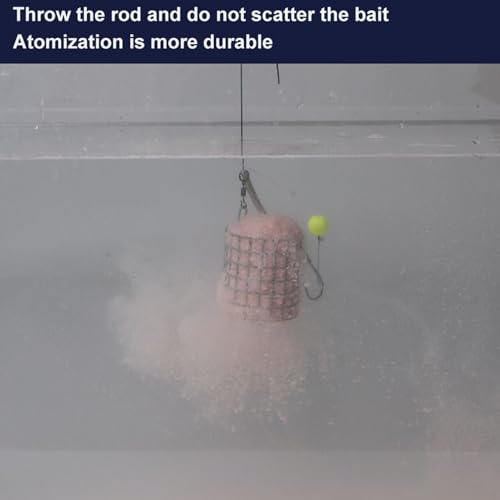 鯉の餌ホルダー ? 4.8x3.5cm ポータブルステンレススチールフィーダー、耐久性のある魚餌投げ機 |コンパクトな釣りアクセサリー |ナマズ、池、川、湖、初心者、アウトドア、女性、男性、父親、夫に。