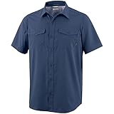 Contenido: 1x Columbia Camisa de manga corta de hombre, Utilizer II Solid Short Sleeve Shirt, Material: Omni-Wick Ripstop 100% Poliéster, Color: Azul (Collegiate Navy), Talla: S, 1577762