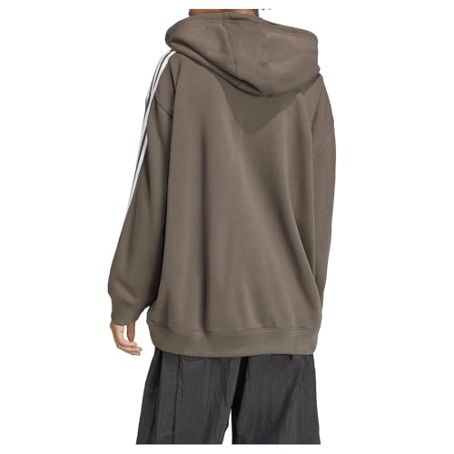 adidas Womens Adicolor 3-Stripes Oversized Hoodie Athletic Outerwear Casual Hoodie Pockets - Green2