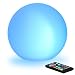 Mr.Go 8-inch Ultra-fun LED Glowing Ball Light w/Remote, RGB Color Changing Globe Mood Lamp, 16 Colors 8 Brightness 4 Lighting Modes, IP65 Waterproof, Rechargeable & AC Adapter Power,Stunning Light Orb