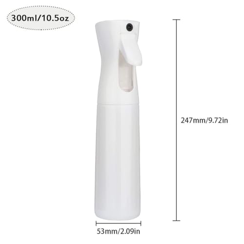 مومنت زجاجة بخاخ للشعر (10.1 اونصة/300 مل) - بخاخ رذاذ مستمر فائق النعومة - لتصفيف الشعر والتنظيف وصالونات التجميل والنباتات والزيوت العطرية والمزيد - ابيض