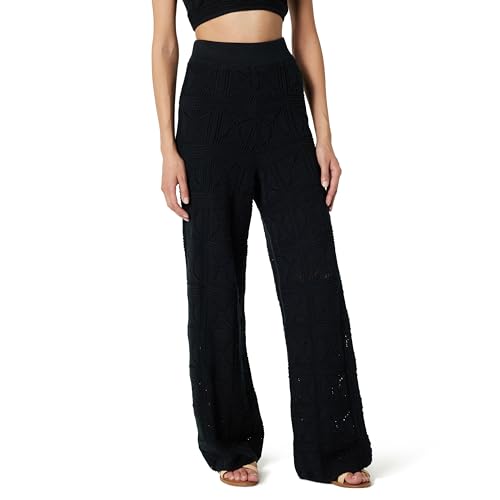 The Drop Women's Diza Pull-On Flare-Leg Crochet Pant