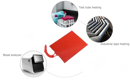 DONGKER 4PCS Silikon Heizmatte, Gummi Heizplatte 12V 25W Heizdecke Flexible Matte Konstante Temperatur 80X100mm