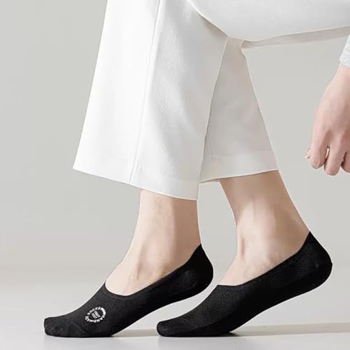 1/5pairs Breathable Crew Socks Ventilate Fashion Men Invisible Ultra-thin Boat Socks Solid Color Non-slip Low Cut Sock4