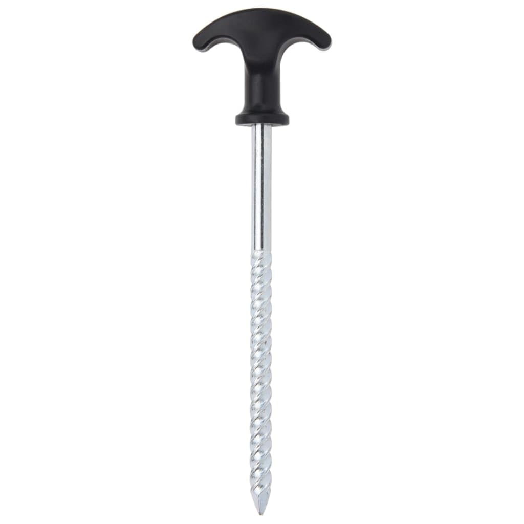 Picchetti per tenda, 12 pezzi, in acciaio zincato, lunghezza 17 cm, diametro 7 mm, robusti per accessori per tenda, telone da terra, tiranti, protezione da vento e pioggia per campeggio ed