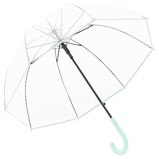 derby doppler Paraguas largo Hit Lang AC Transparente - Automático - Estable y resistente al viento - Forma de campana, verde menta, M | Ya disponible en tu tienda friki favorita! En mundofriki.es!