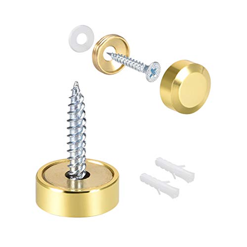 Vis décoratives pour miroir doré poli 16mm uxcell pour une finition haut de gamme