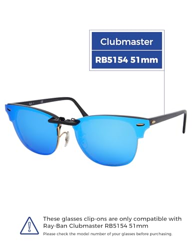 Polarized Clip-on Sunglasses for Ray-Ban Clubmaster RB5154 51-21 for Men Women UV Protection-Ice Blue2