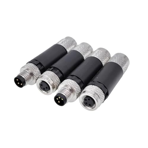 Conector de sensor M8 de metal con 4 pines y conexión de tornillo de alta resistencia 6