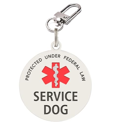 Service Dog Tag Easily Attach to Dog Collar, Harness, Vest (Mediu...