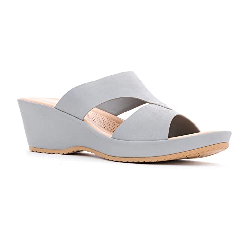 Image of Sharon Khadim's Wedge Heel Mule Slip On Sandal for Women