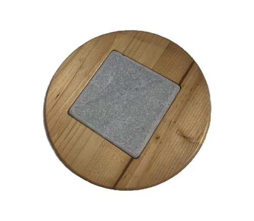RESISTENTE ALTE TEMPERATURE Generico SOTTOPENTOLE DIAM 20 in Legno Massiccio E Marmo Carrara