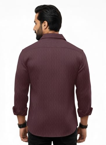 Image of Amazon Brand - INKAST Men's Regular Fit Button Down Dress Shirts Textured Long Sleeve Casual Hawaiian Shirt